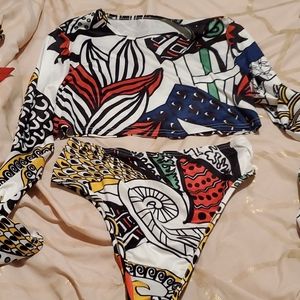 Long sleeve cropped bikini